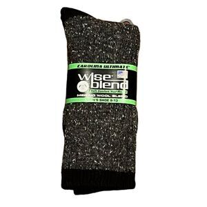 Wise‎ Blend Men’s Black Fleck Merino Wool Blend Socks, Size L, NWT